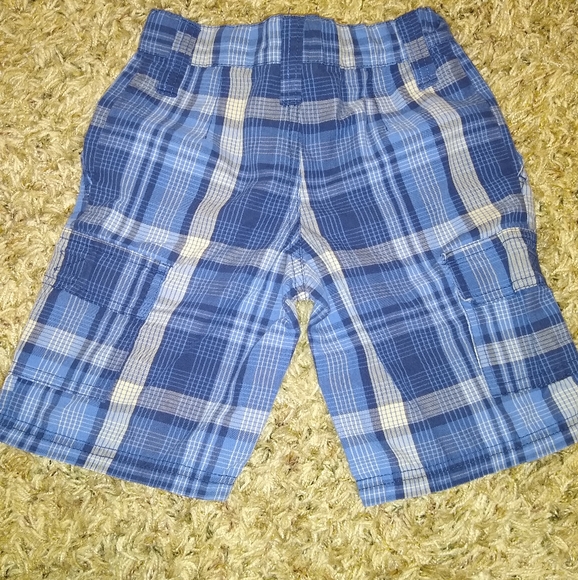 Boys Ozark Trails Blue Plaid Shorts - Picture 2 of 5